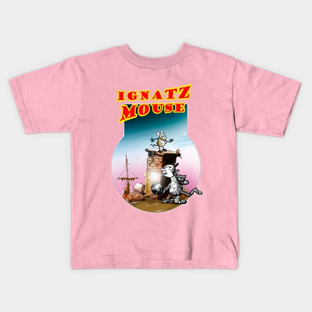 Ignatz Krazy Kat and the Bomb Kids T-Shirt by enyeniarts